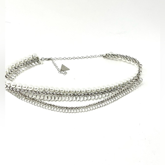 New Anthropologie x Serefina Silver Layered Pearl Choker Necklace - Picture 1 of 5